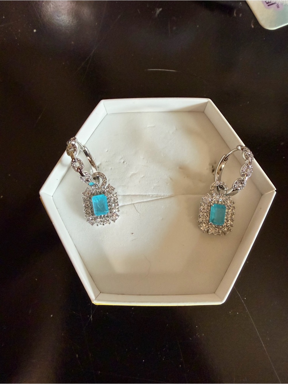 Blue Topaz on Rhodium: Removable Charm